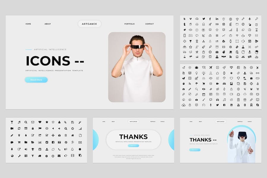 人工智能应用展示技术方案实现推介PPT模板 - 顶尖PPT