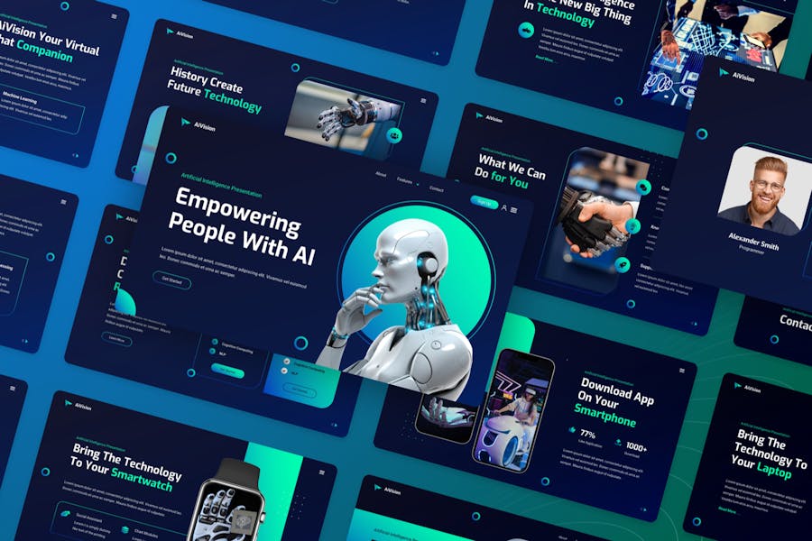 AI人工智能PPT模板 - 顶尖PPT