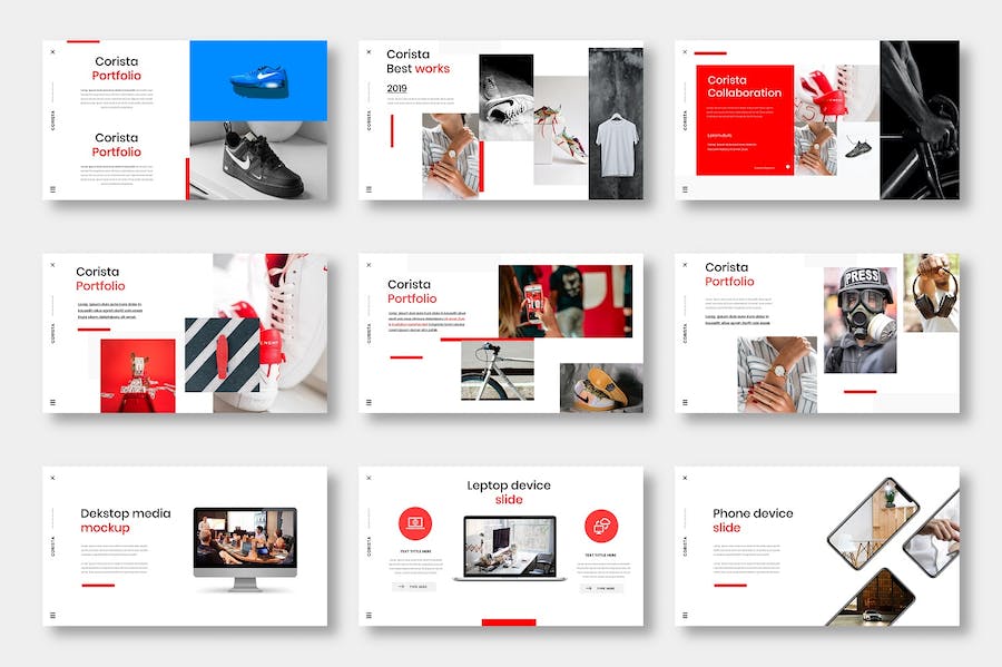 红色主题商务企业品牌宣传推广Keynote模板 - 顶尖PPT