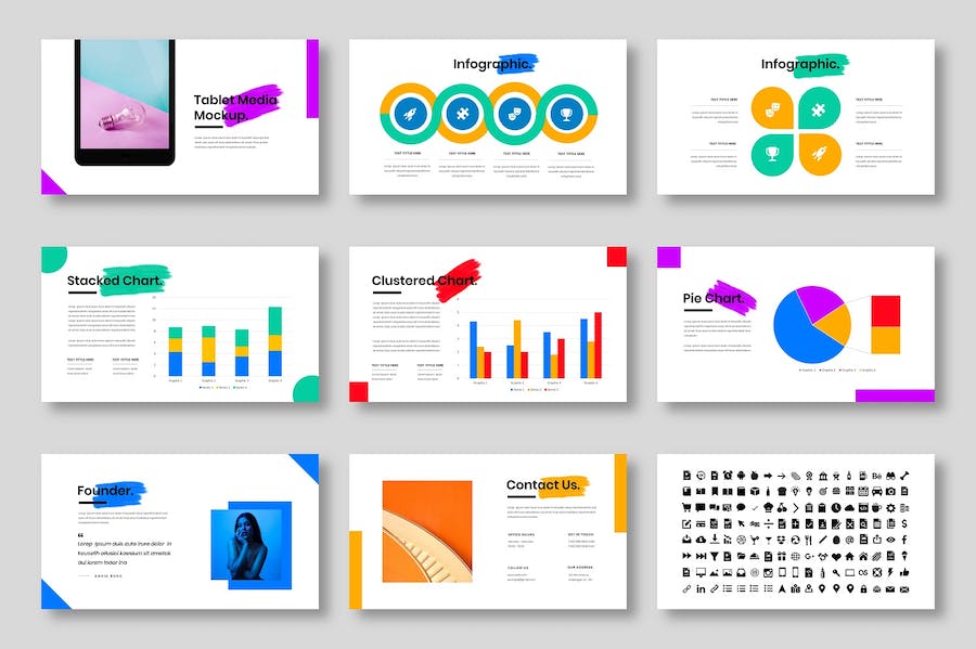 彩色创意商务多用途keynote模板 - 顶尖PPT