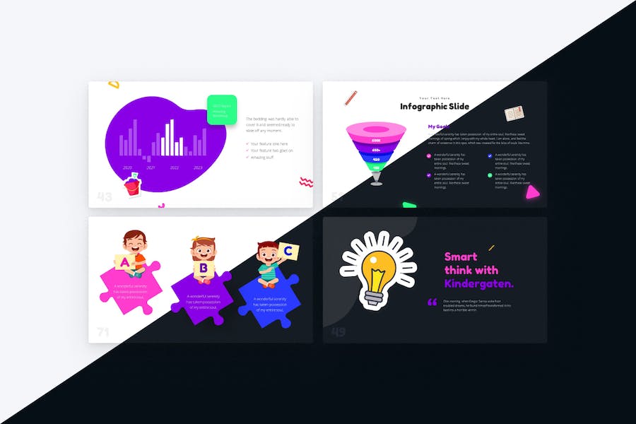 卡通幼儿园教育教学国外keynote模板 - 顶尖PPT