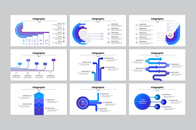 商务蓝色信息图形keynote模板 - 顶尖PPT