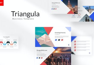 创意三角关系主题展示PPT模板 - 顶尖PPT