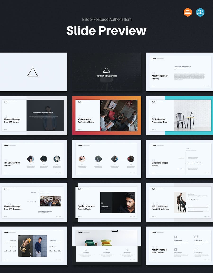 欧美极简创意商务多用途keynote模板 - 顶尖PPT