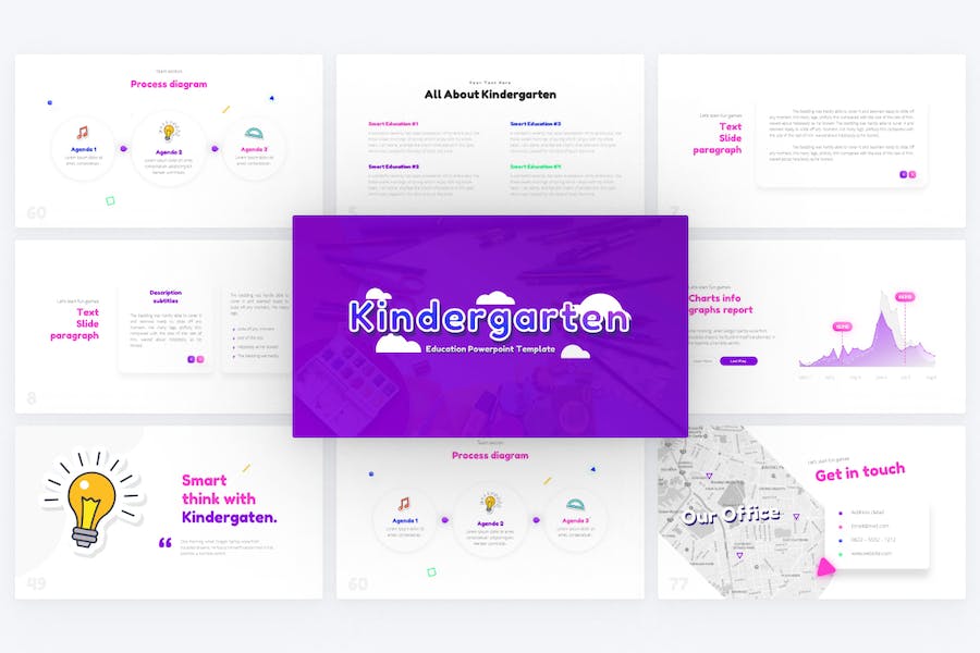 卡通幼儿园教育教学国外keynote模板 - 顶尖PPT