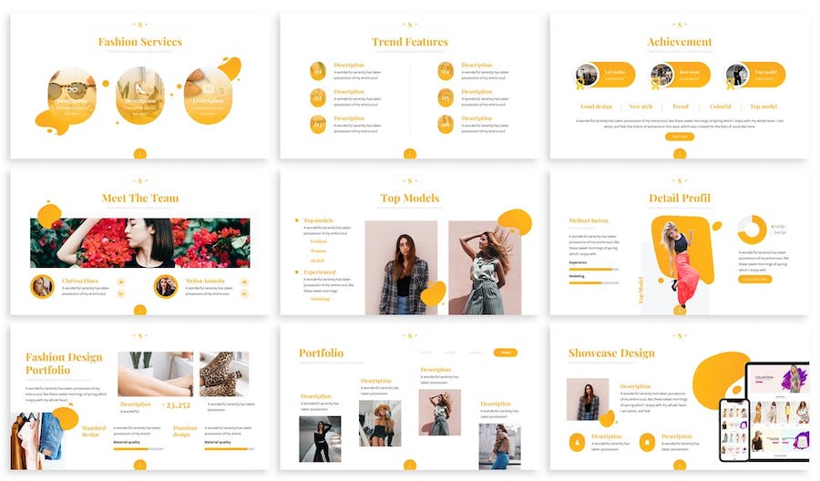 时尚设计作品集展示Keynote模板 - 顶尖PPT