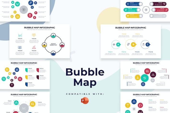 商业气泡地图数据分析图形PPT模板 - 顶尖PPT