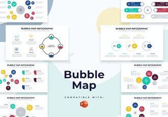 商业气泡地图数据分析图形PPT模板 - 顶尖PPT