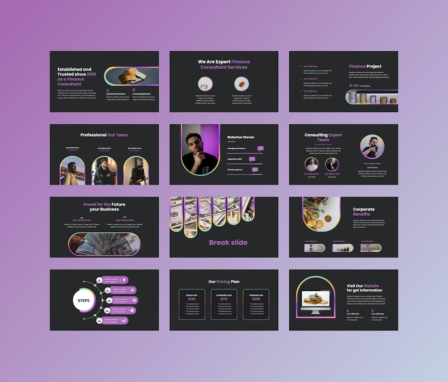 金融行业增长投资财务情况展示PPT模板 - 顶尖PPT