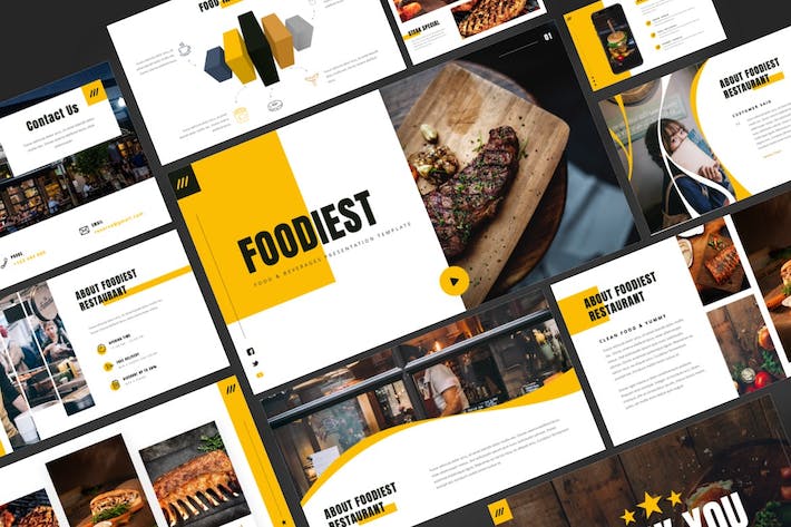 餐饮行业推广美食分享饮品介绍PPT模板 - 顶尖PPT