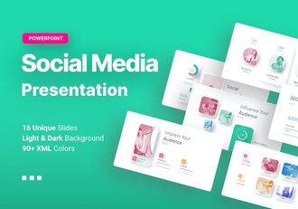 社交媒体平台数据比例分析PPT模板 - 顶尖PPT