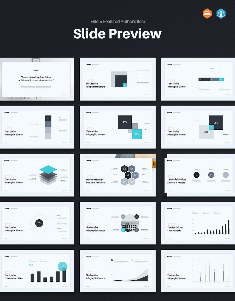 欧美极简创意商务多用途keynote模板 - 顶尖PPT