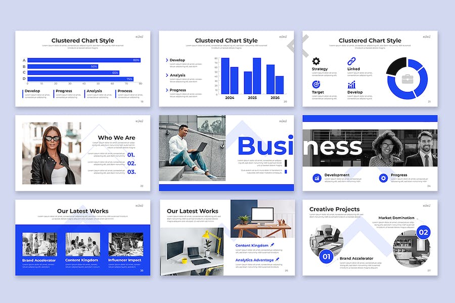 极简设计风格商务演讲PPT模板 - 顶尖PPT