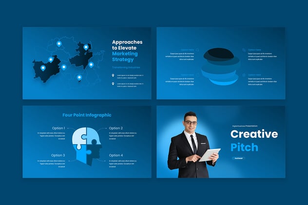 现代蓝色营销计划keynote模板 - 顶尖PPT