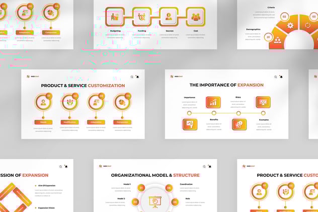 公司内部组织架构信息图形keynote模板 - 顶尖PPT