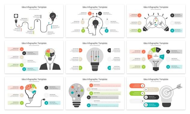 商业创意大脑灯泡图形keynote模板 - 顶尖PPT