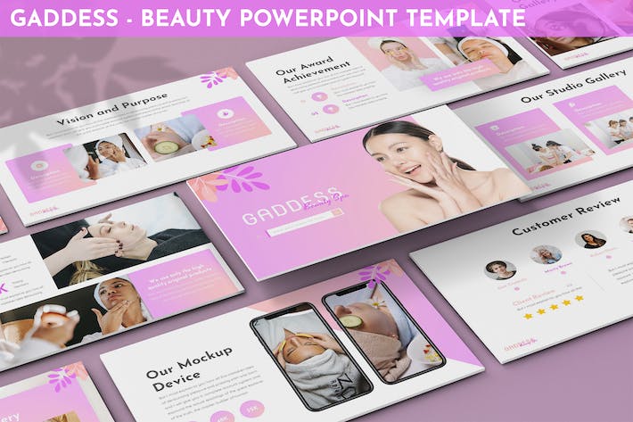 女性美容美白机构PPT模板 - 顶尖PPT