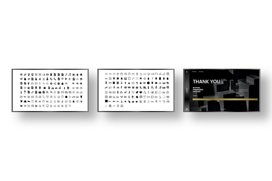 橙黑色图片展示商务计划PPT模板 - 顶尖PPT