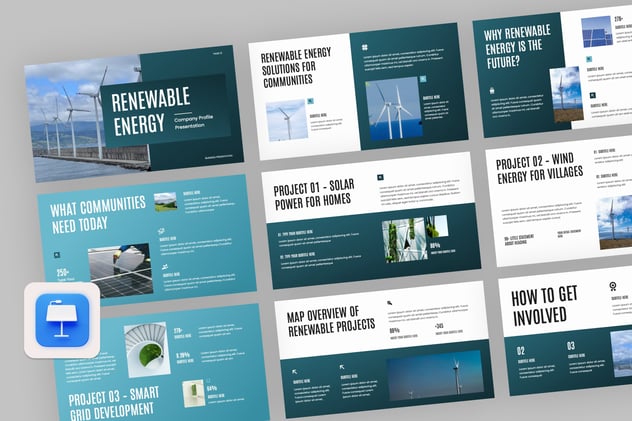 新能源企业公司宣传展示Keynote模板 - 顶尖PPT