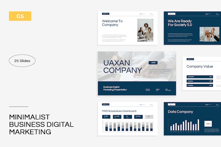 极简白绿商务数字营销展示PPT模板 - 顶尖PPT