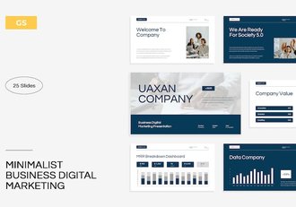 极简白绿商务数字营销展示PPT模板 - 顶尖PPT