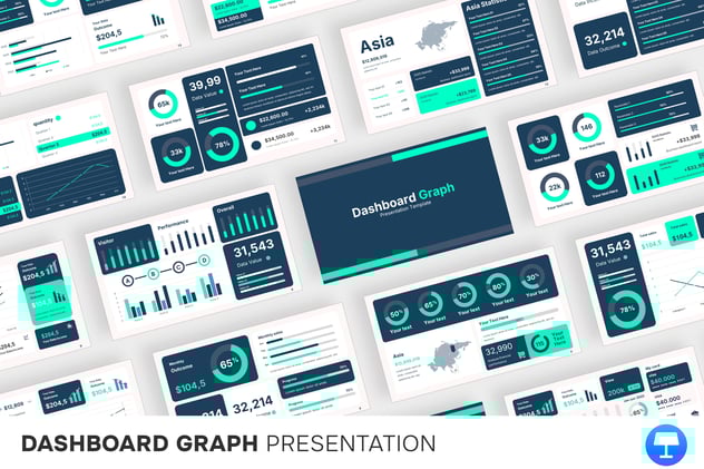 可视化数据图形展示keynote模板 - 顶尖PPT
