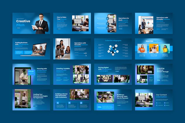 现代蓝色营销计划keynote模板 - 顶尖PPT