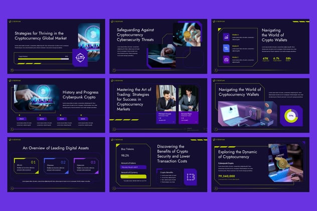 赛博朋克主题科技AI风格keynote模板 - 顶尖PPT
