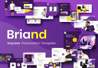 紫色品牌商务企业市场营销推广Keynote模板 - 顶尖PPT