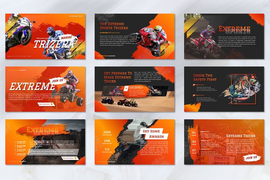 极限运动体育赛事推广宣传PPT模板 - 顶尖PPT