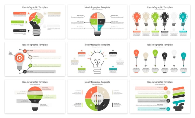 商业创意大脑灯泡图形keynote模板 - 顶尖PPT