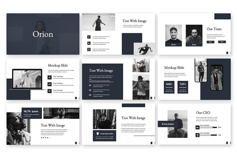 极简黑色时尚服装品牌keynote模板 - 顶尖PPT