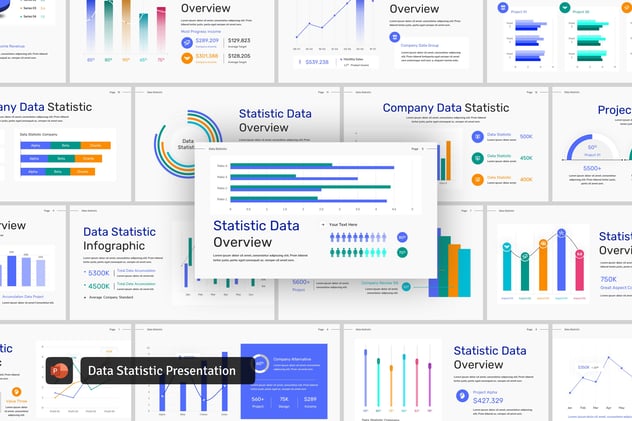 条形图数据统计图形PPT模板 - 顶尖PPT