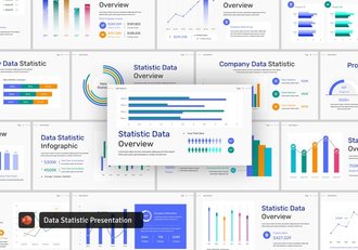 条形图数据统计图形PPT模板 - 顶尖PPT