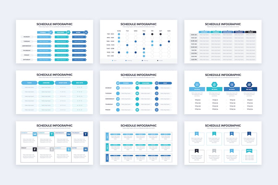 业务工作日程计划时间表信息图形PPT模板 - 顶尖PPT