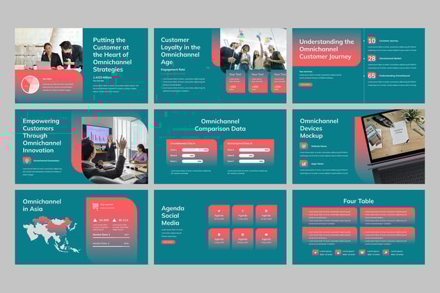 渐变色商务风格业务合作PPT模板 - 顶尖PPT