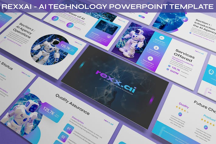 人工智能AI大模型chatGPT智能对话人工VR分析PPT模板 - 顶尖PPT