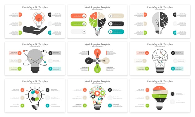 商业创意大脑灯泡图形keynote模板 - 顶尖PPT