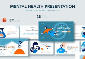 心理健康主题卡通插画PPT图解 - 顶尖PPT