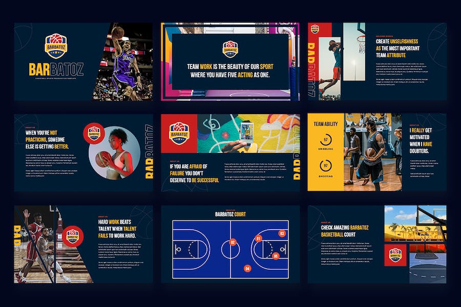 篮球体育运动比赛PPT模板 - 顶尖PPT