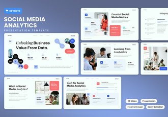 社交媒体市场调研分析keynote模板 - 顶尖PPT