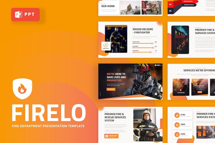 火灾消防局PPT模板 - 顶尖PPT