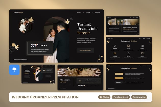 婚礼组织者和活动keynote模板 - 顶尖PPT