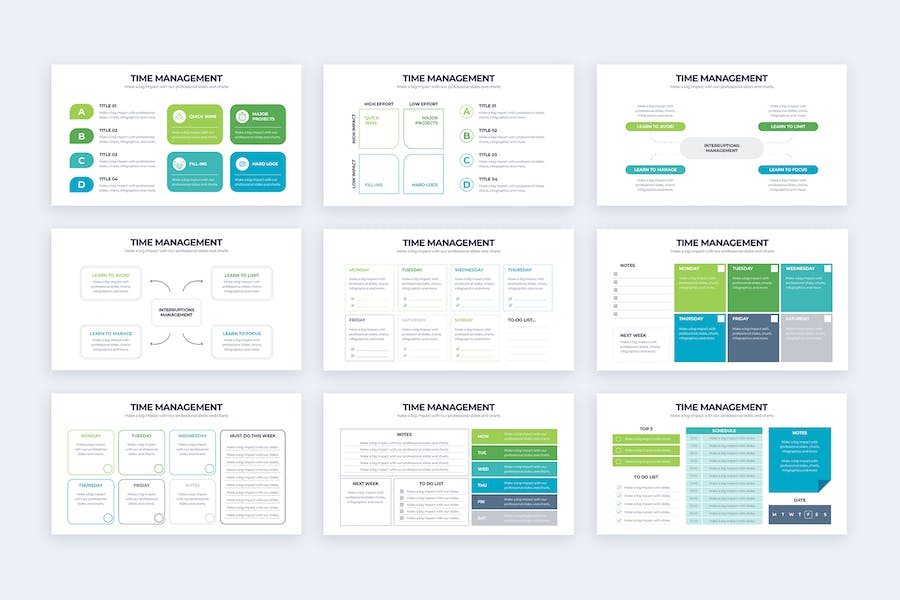 时间管理效率提升信息图表PPT模板 Retry - 顶尖PPT