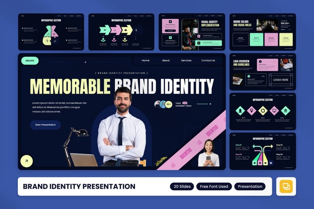 企业品牌标识视觉形象传递展示PPT模板 - 顶尖PPT