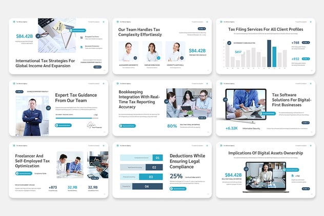 税务顾问机构全业务范畴介绍PPT模板 - 顶尖PPT