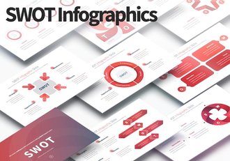SWOT数据信息图表PPT模板 - 顶尖PPT