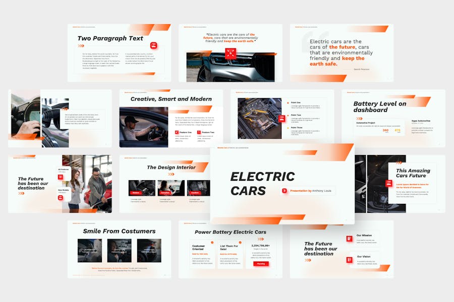 电动汽车行业数据分析PPT模板 - 顶尖PPT