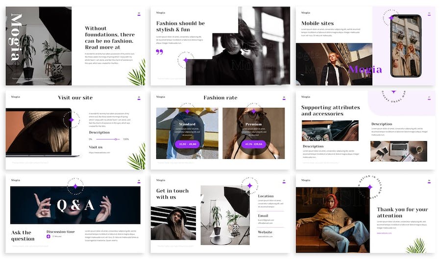 欧美时尚服装设计PPT模板 - 顶尖PPT