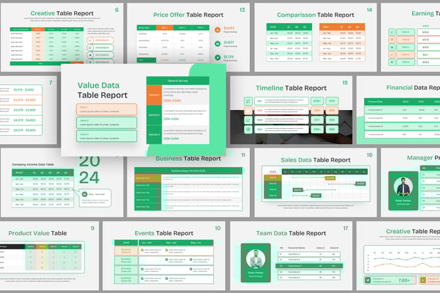 数据表信息图形PPT模板 - 顶尖PPT